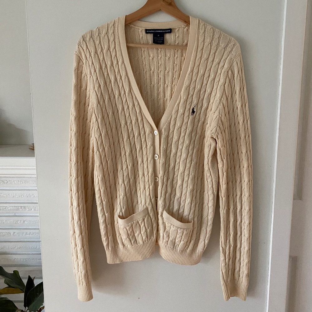 Vintage Ralph Lauren Knit Cream Cardigan